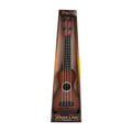 Retro plastic ukulele toy for children with decorative designs, measuring 38cm long