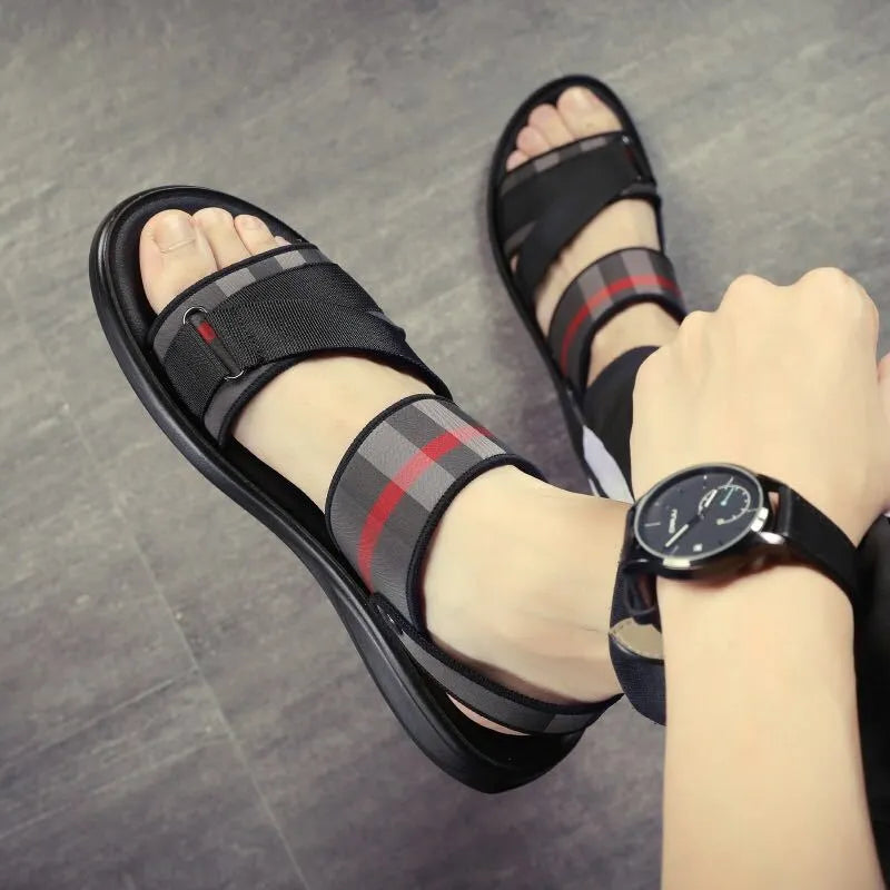 Youth leisure sports sandals with Lycra upper and polyurethane sole in various sizes