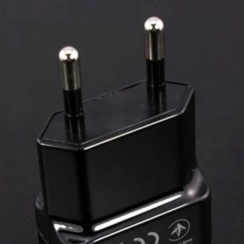 Travel USB Charger Adapter Wall Type EU Plug Phone Smart Dual USB Port 2A 1A UK Travel Home Office 110V-240V 50-60Hz Black White Compact Lightweight Android Phone Charger by CCC Certified