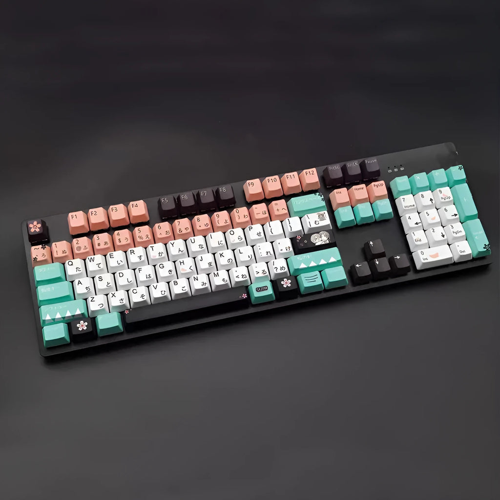 Green wireless key cap set for a USB mechanical keyboard interface