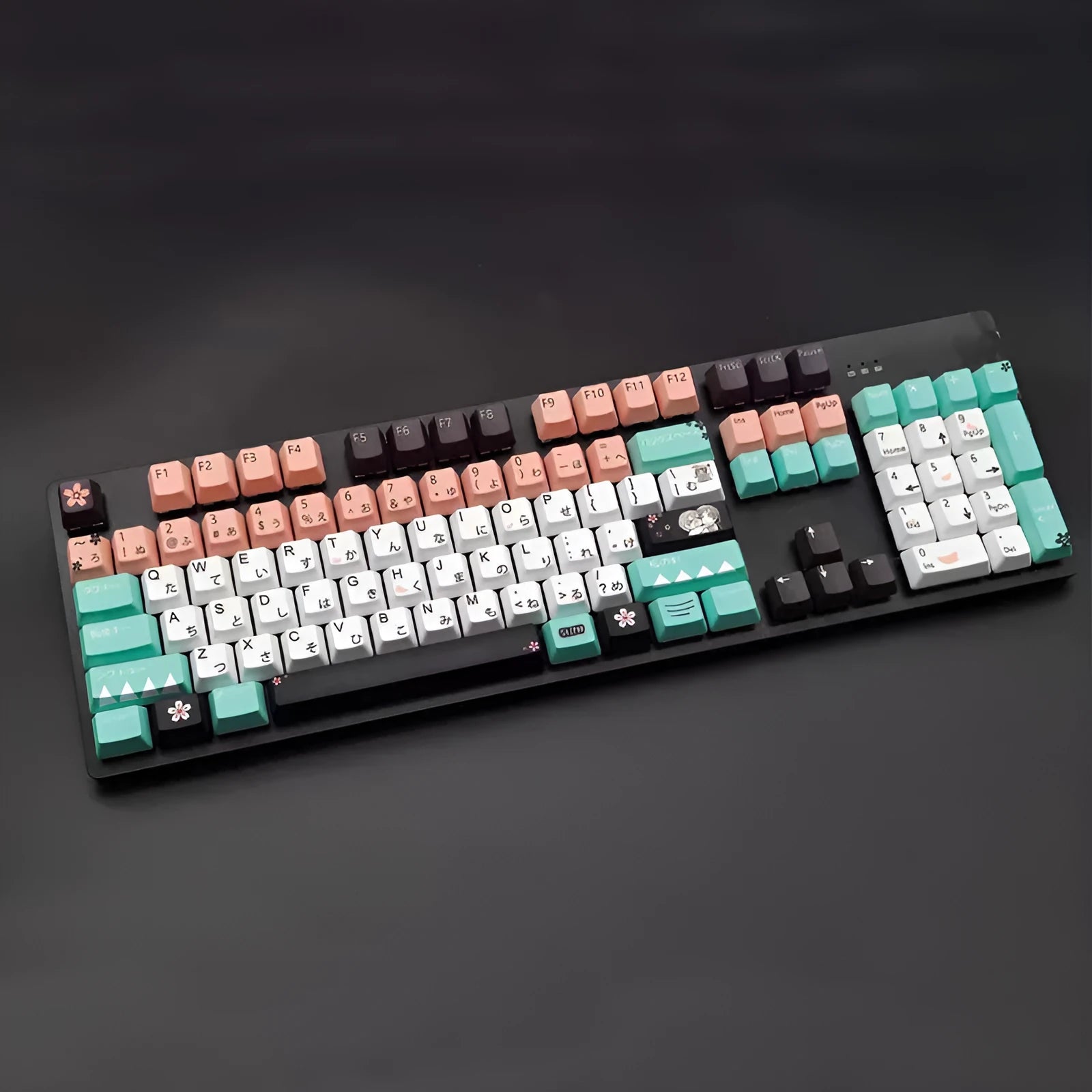 Green wireless key cap set for a USB mechanical keyboard interface