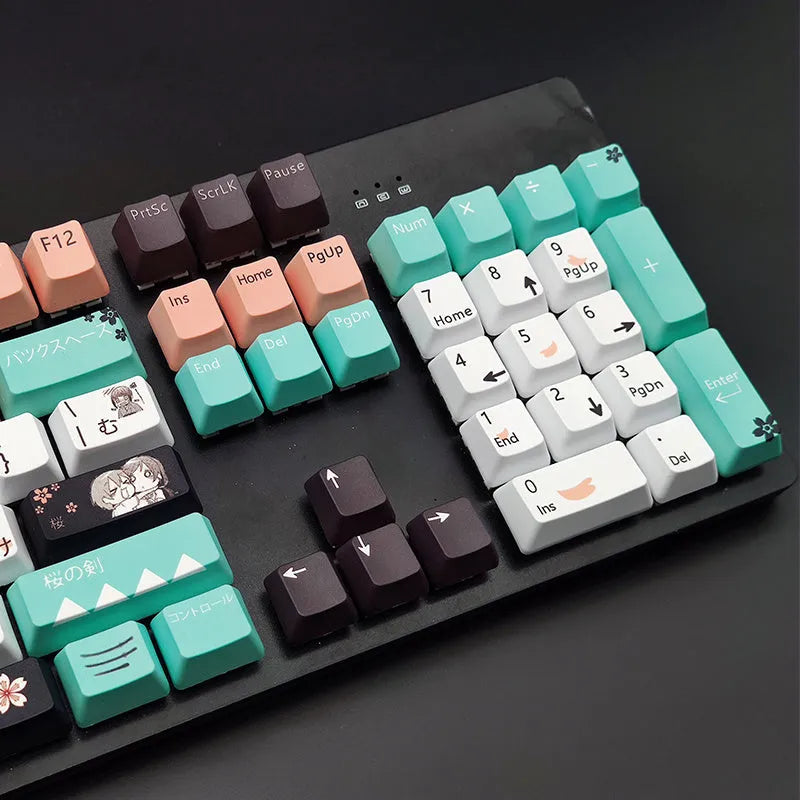 Green wireless key cap set for a USB mechanical keyboard interface