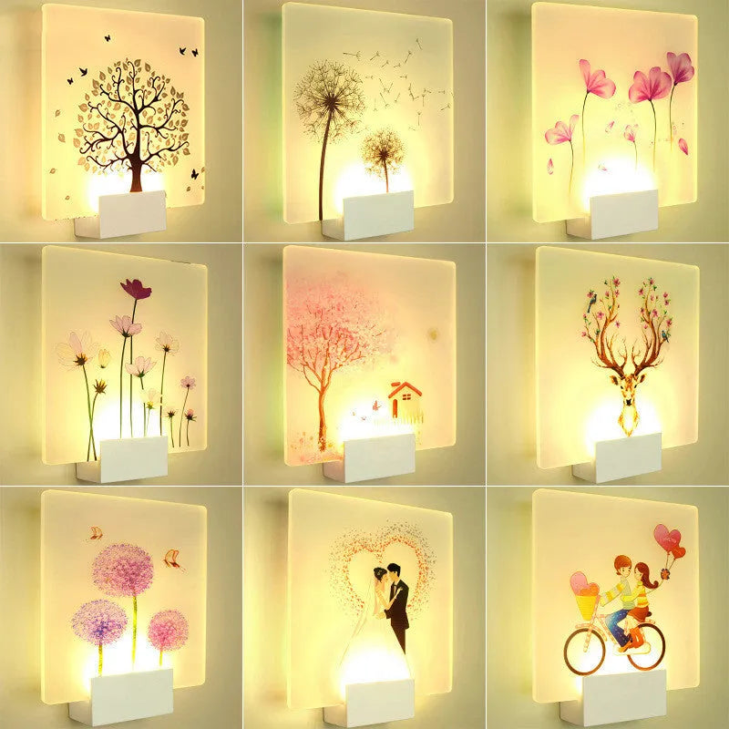 Modern LED ceiling wall light with acrylic shade for corridor staircase 220V