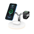 15W wireless fast charging three-in-one magnetic charging pad in black with Type-C input