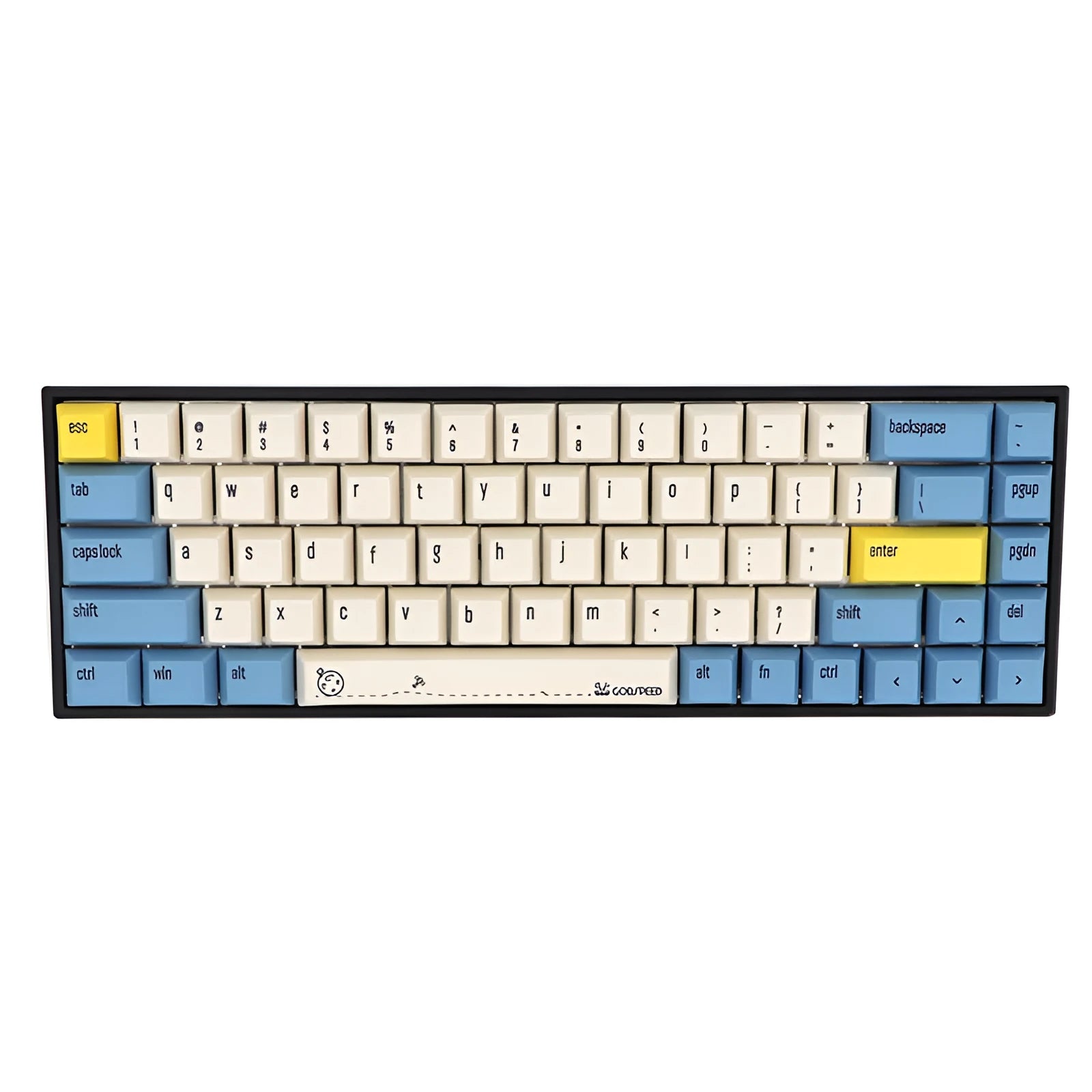68-key PBT mechanical keyboard keycap set showing multiple colour options for Cherry MX switch compatibility