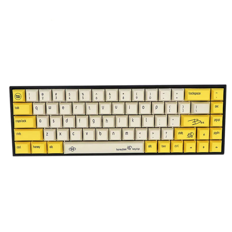 68-key PBT mechanical keyboard keycap set showing multiple colour options for Cherry MX switch compatibility