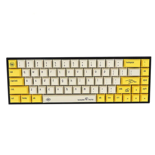 68-key PBT mechanical keyboard keycap set showing multiple colour options for Cherry MX switch compatibility