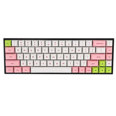 68-key PBT mechanical keyboard keycap set showing multiple colour options for Cherry MX switch compatibility