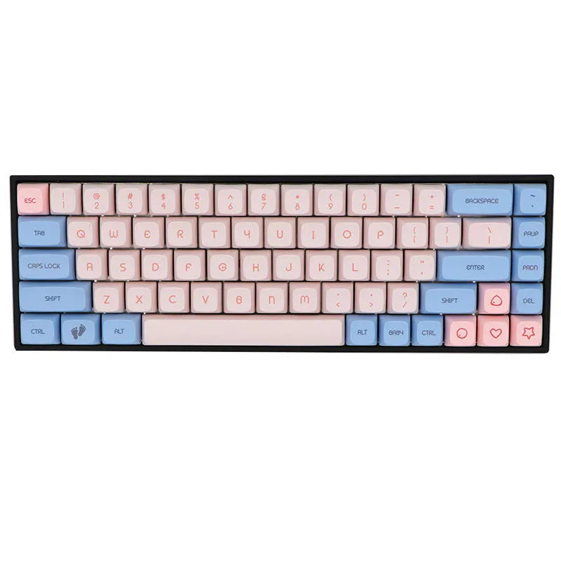 68-key PBT mechanical keyboard keycap set showing multiple colour options for Cherry MX switch compatibility
