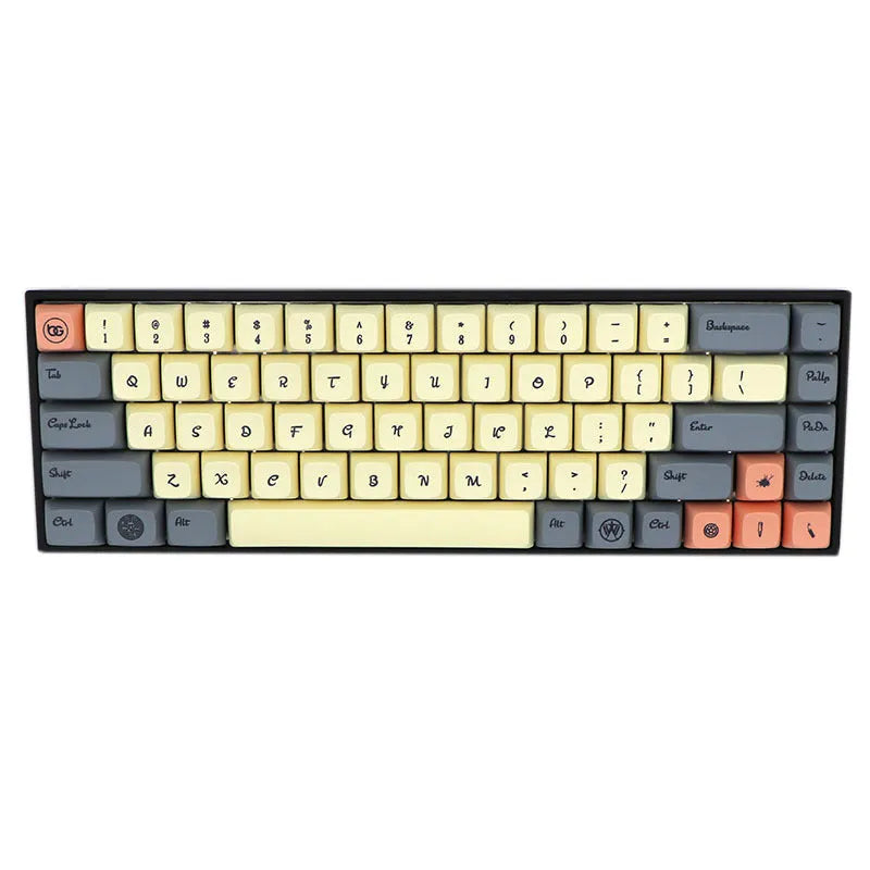 68-key PBT mechanical keyboard keycap set showing multiple colour options for Cherry MX switch compatibility