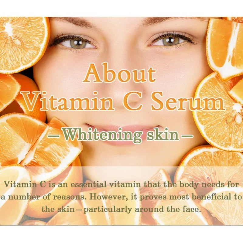10 ml bottle of vitamin C and hyaluronic acid facial serum for anti-aging and skin brightening