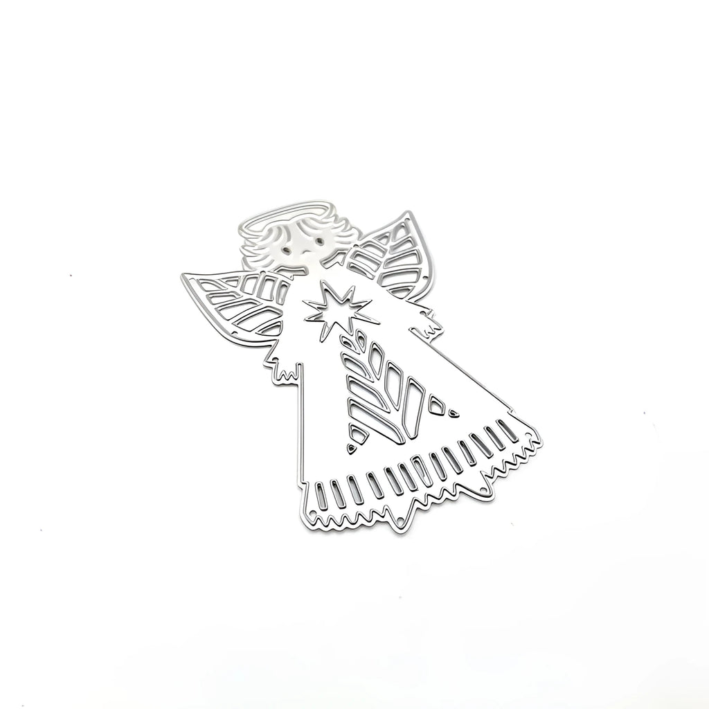 White angel character knife mould for card making with 8x6 cm carbon steel blade and figures pattern