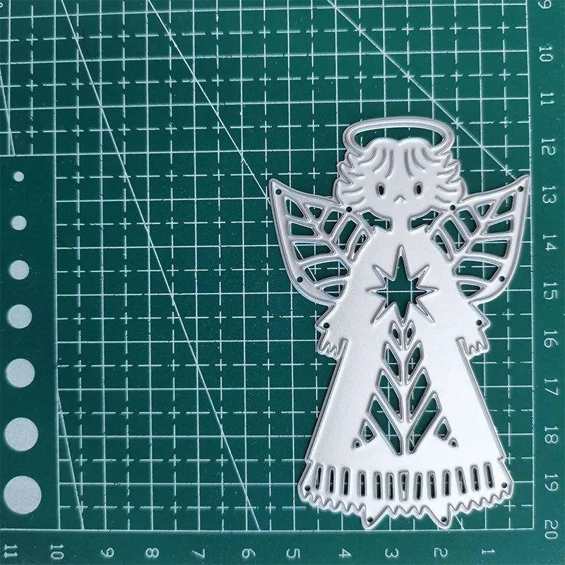 White angel character knife mould for card making with 8x6 cm carbon steel blade and figures pattern