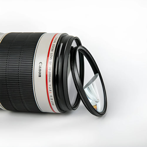 77mm Half Moon Mirror split focus camera filter with cleaning cloth and storage bag