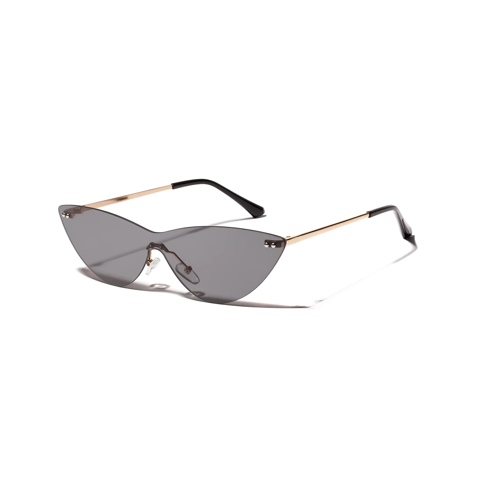Brown vintage-style metal frame sunglasses with UV400 protection for adults