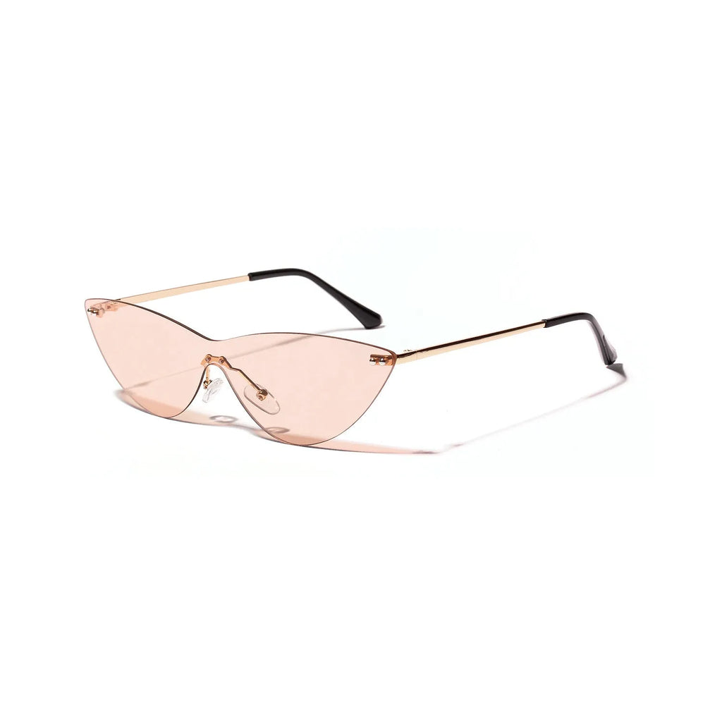 Brown vintage-style metal frame sunglasses with UV400 protection for adults