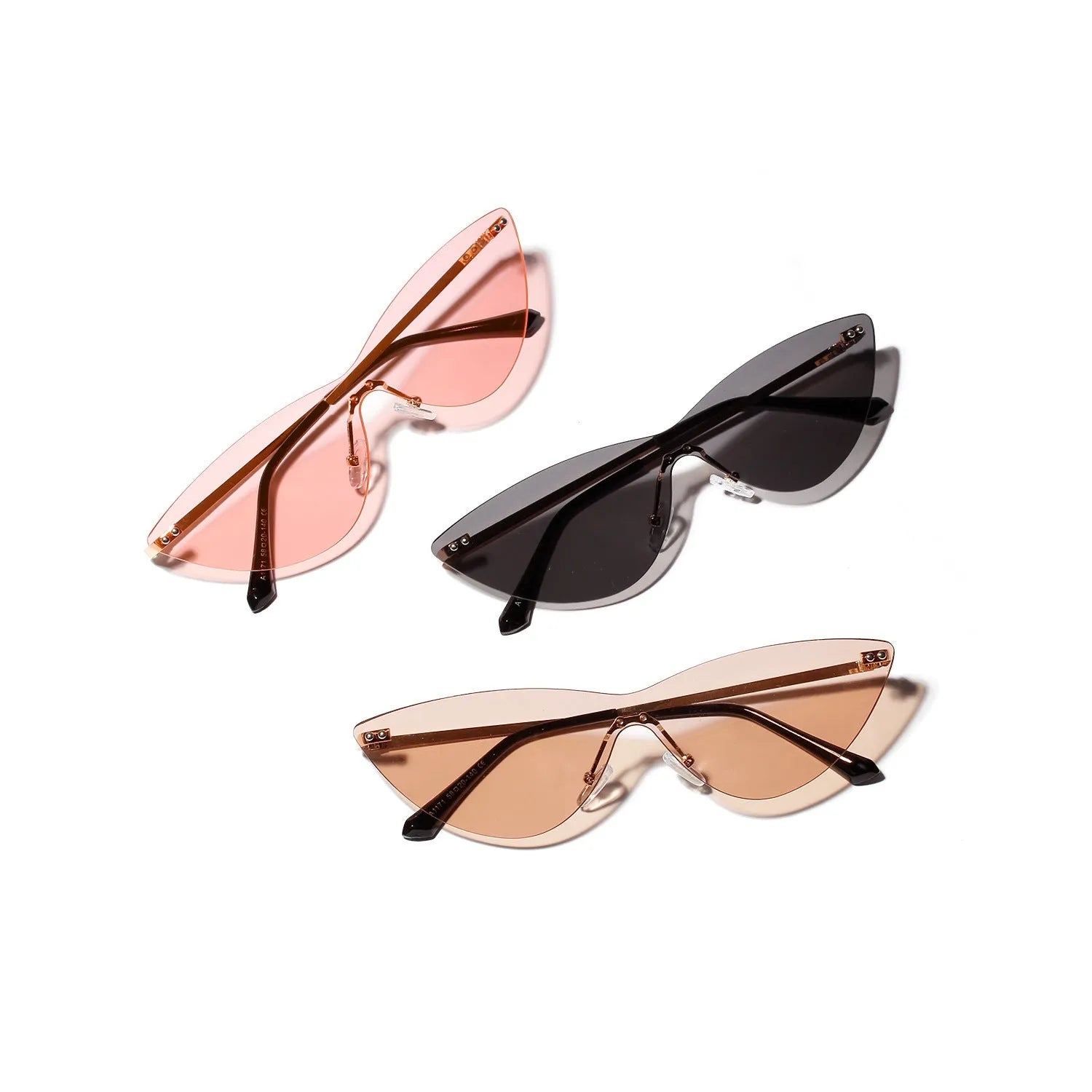 Brown vintage-style metal frame sunglasses with UV400 protection for adults