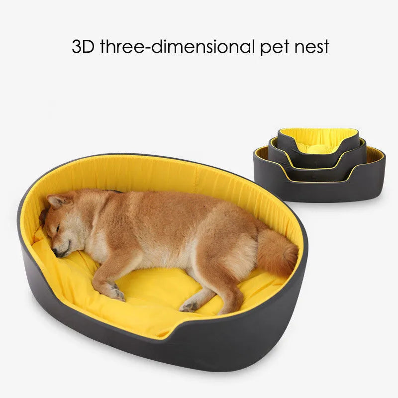 Washable cloth pet kennel for dogs and cats in black or green colour