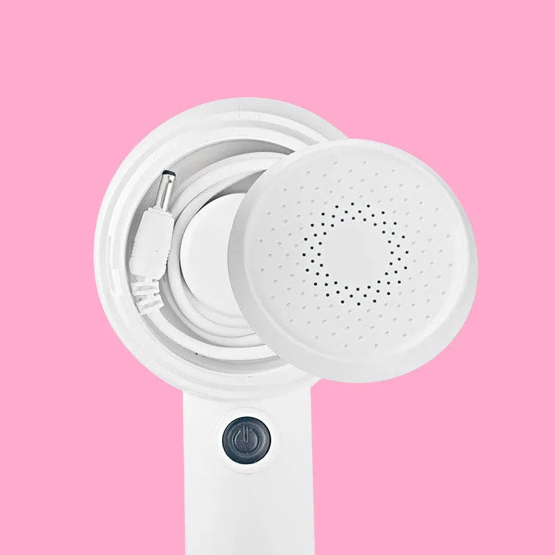 White rechargeable clothes shaver for removing lint from jerseys, measuring 19.3cm long