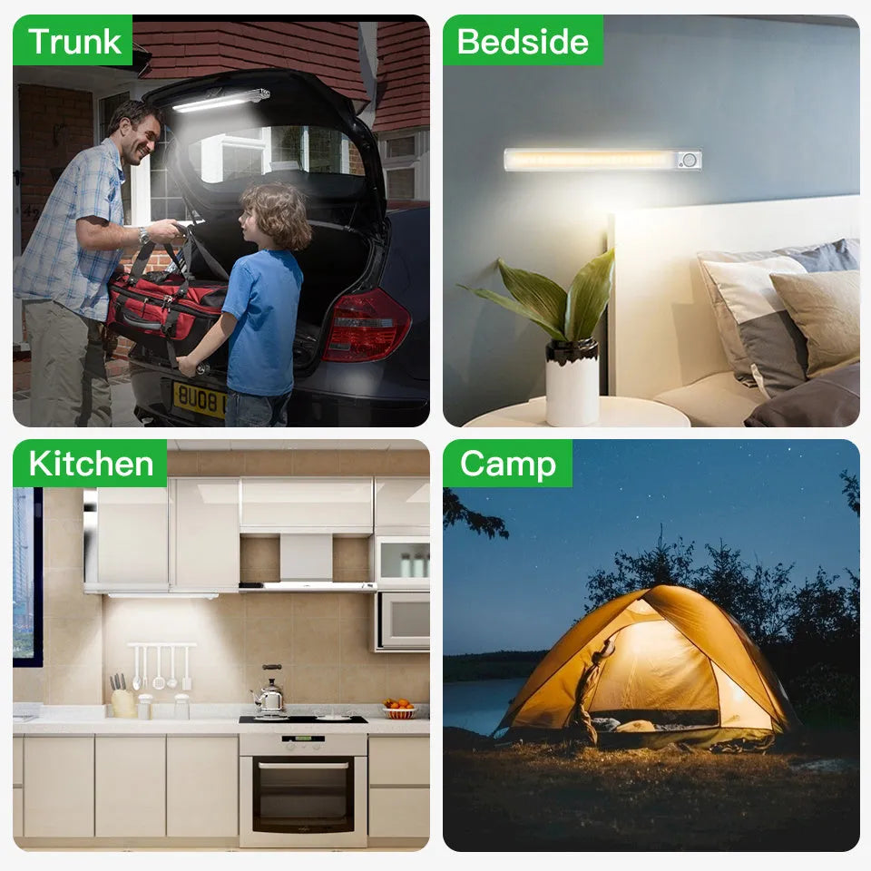 European style aluminium alloy smart cabinet light with motion sensor and USB charging port