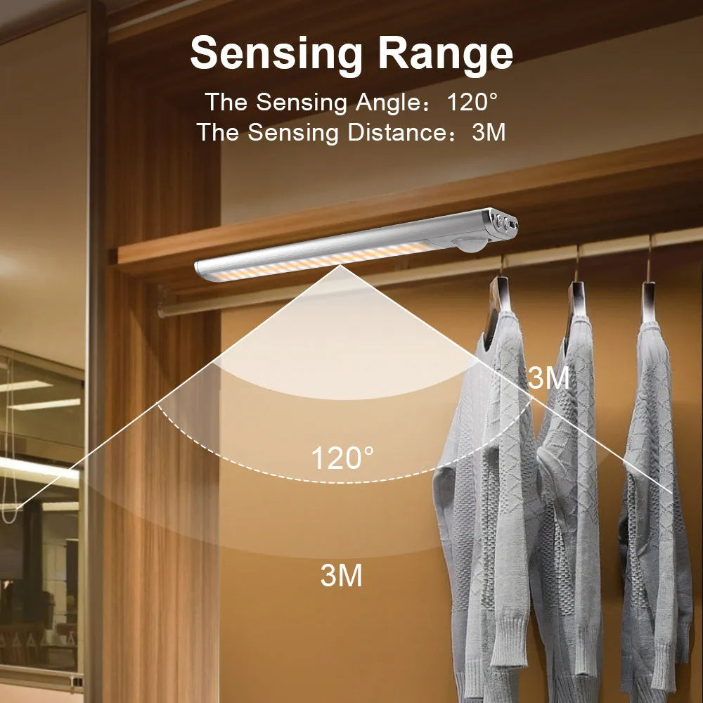 European style aluminium alloy smart cabinet light with motion sensor and USB charging port