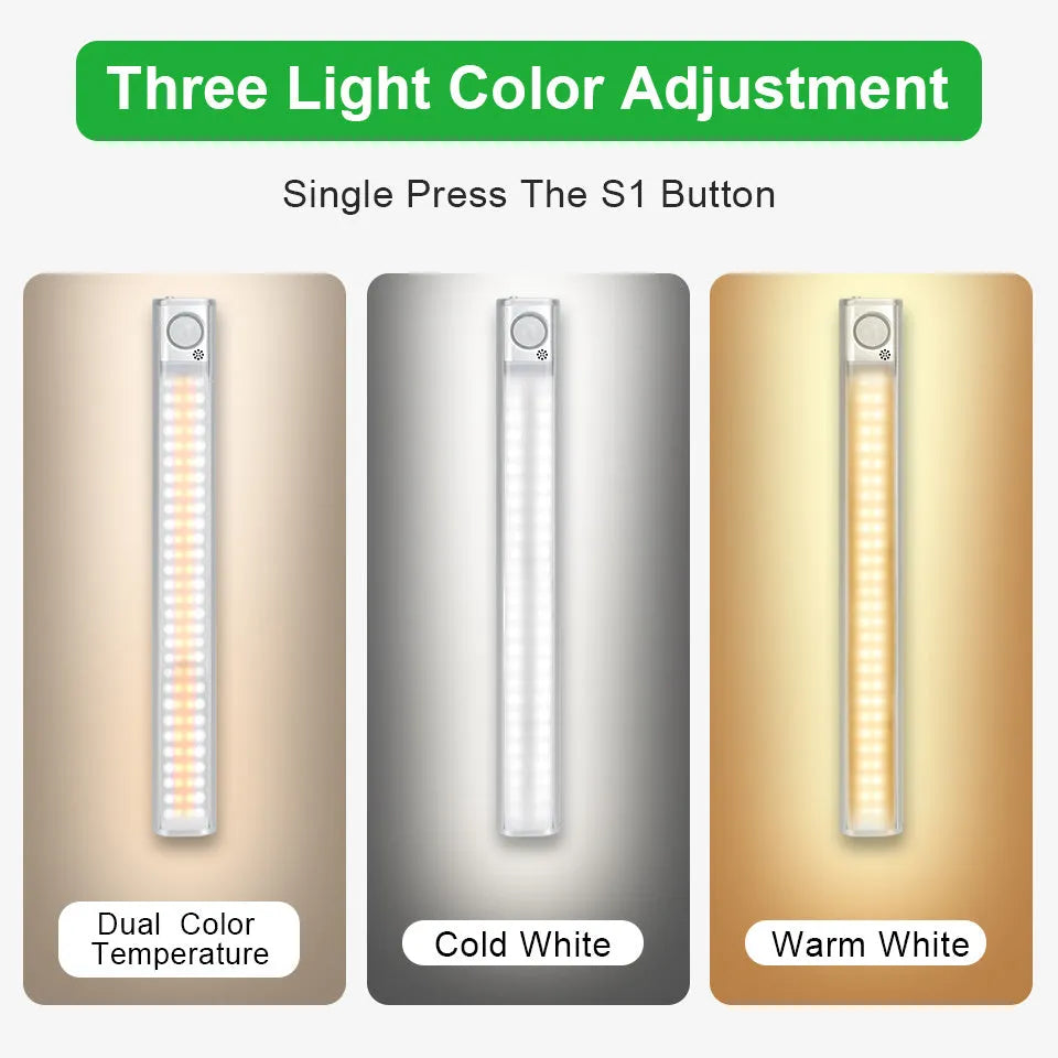 European style aluminium alloy smart cabinet light with motion sensor and USB charging port