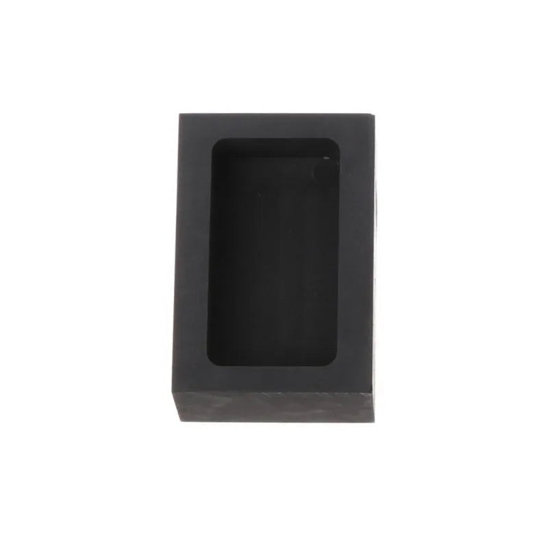 Square high-purity graphite crucible melting pot for gold silver platinum precious metals
