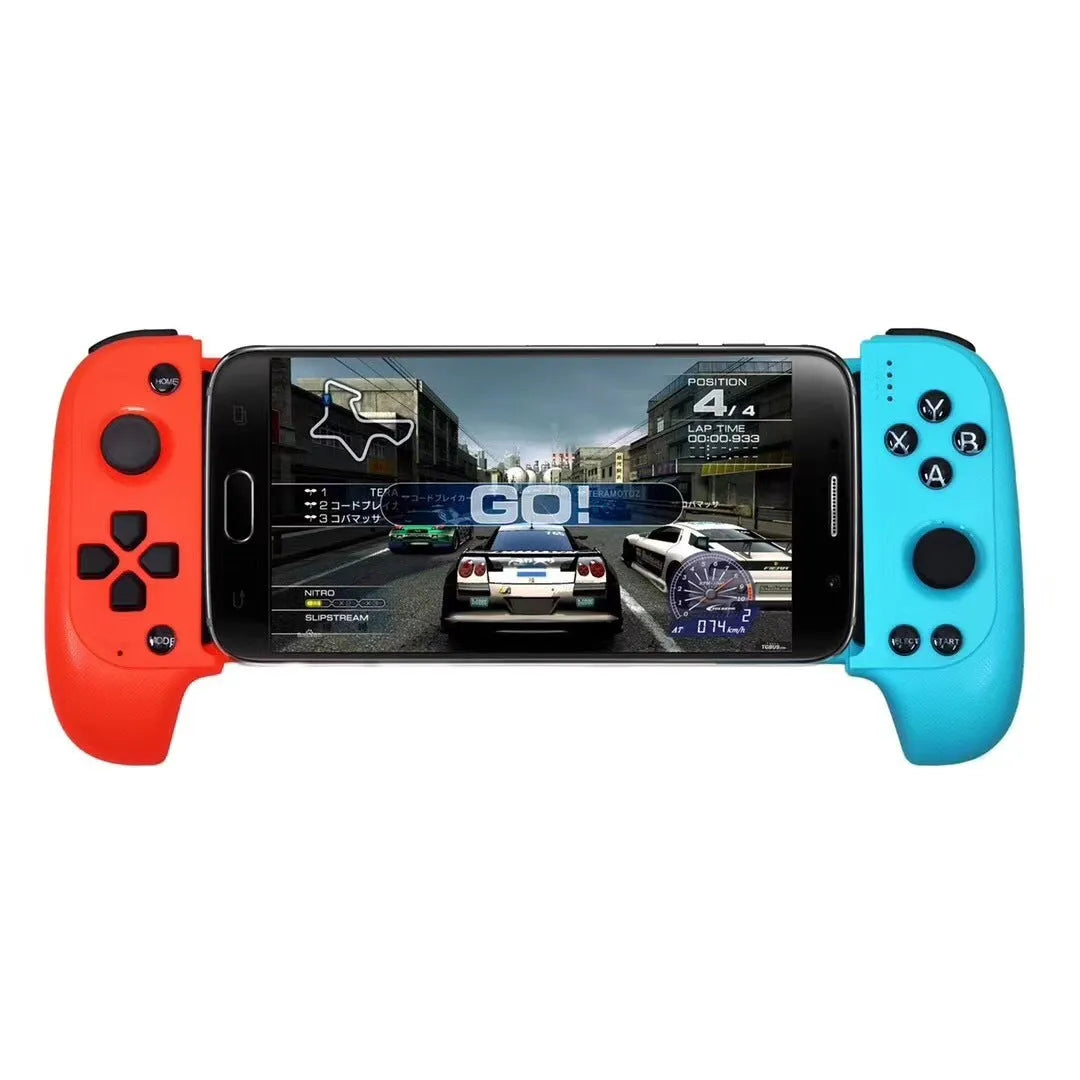 Cytec wireless Bluetooth game controller with telescopic phone holder in black and red blue colours
