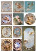 11 sheets of European angel mural character stickers with hand-account design, each measuring 4-9cm