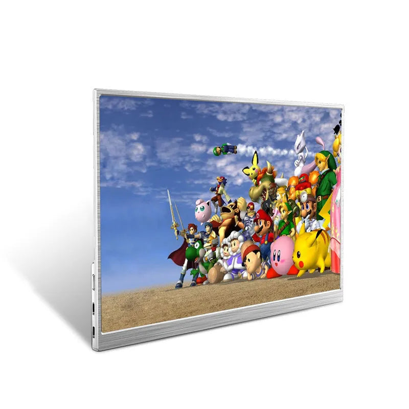 Zeuslap 15-inch ultra-thin portable IPS monitor with HDMI and USB-C cables on a table