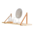 Pine wood wall storage rack with Nordic style measuring 50cm wide for remote controls and cosmetics