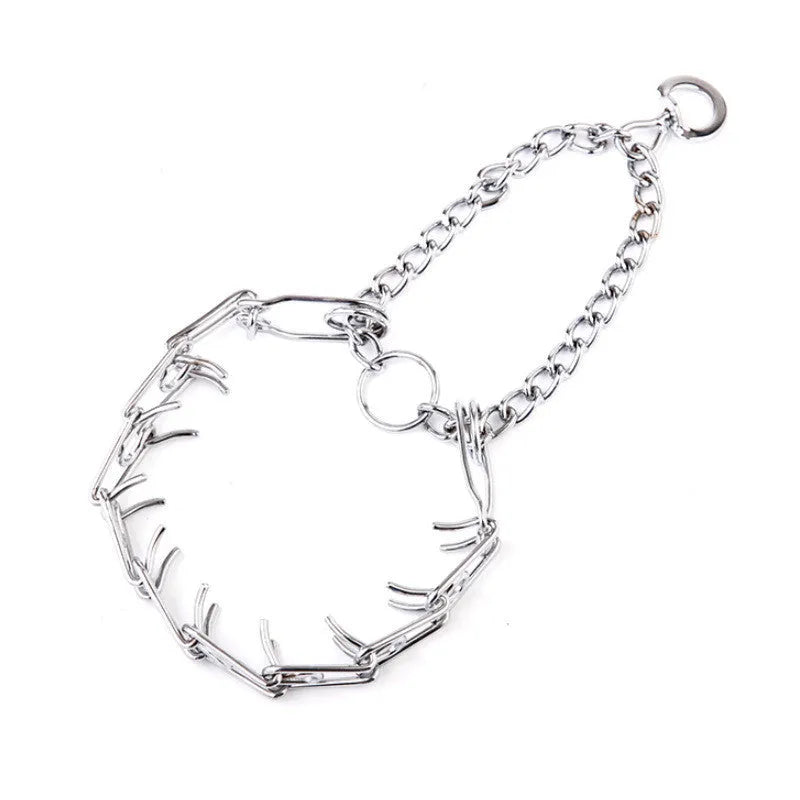 Dog training collar chain with protective sleeve and lead, Q195 iron, adjustable size