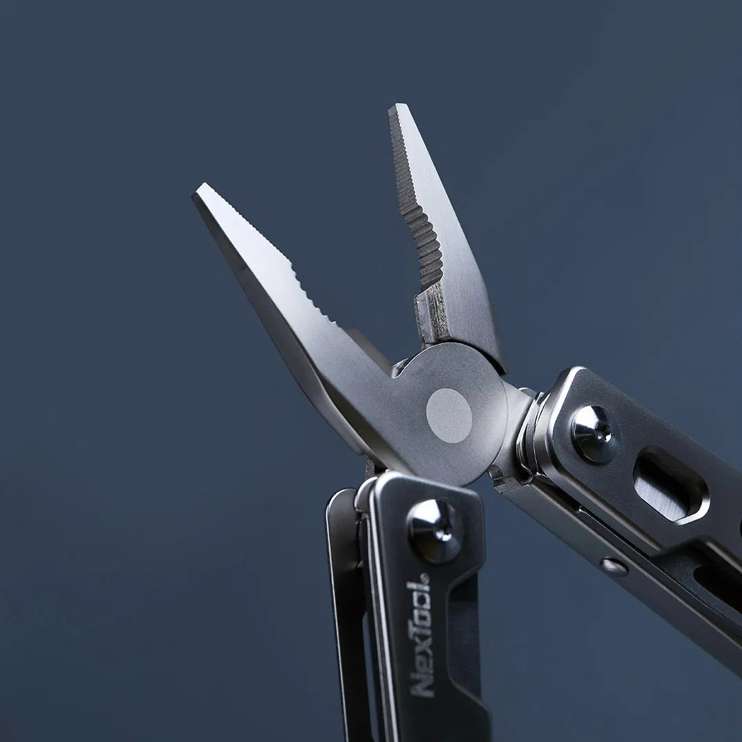 White stainless steel multi-function wrench knife and needle nose pliers tool