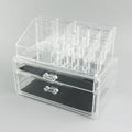 Transparent acrylic makeup storage box with foldable design measuring 240x150x190mm