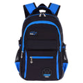 Waterproof nylon school backpack with side mesh pockets in multiple colour options for students