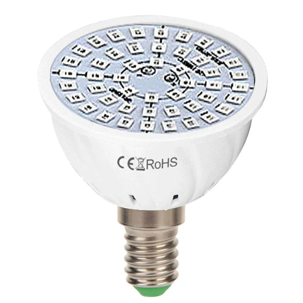 White LED grow light with 80 beads for indoor plant illumination covering 30-80cm² areas