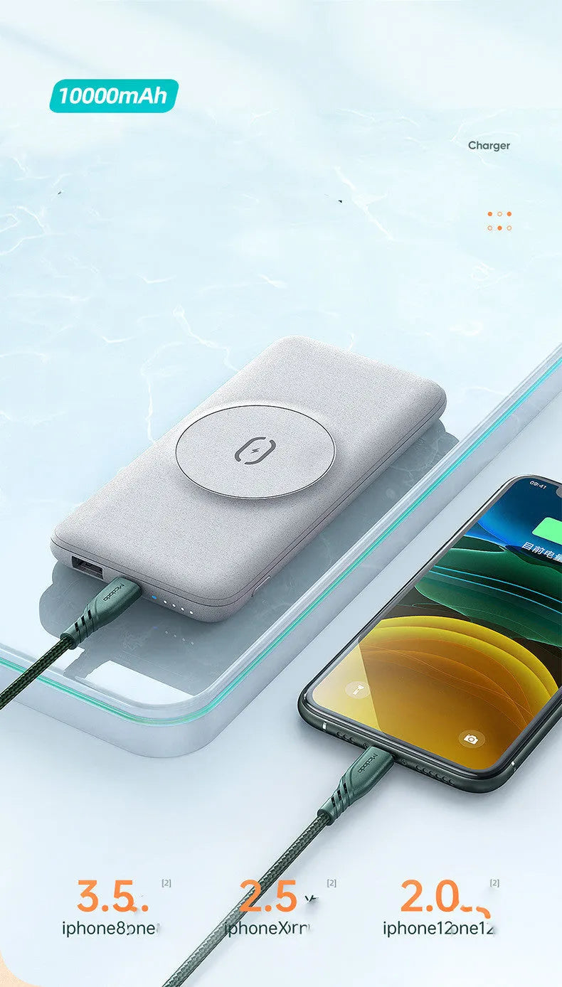 Maiduo MagSafe magnetic wireless charging power bank with back clip in mint green colour