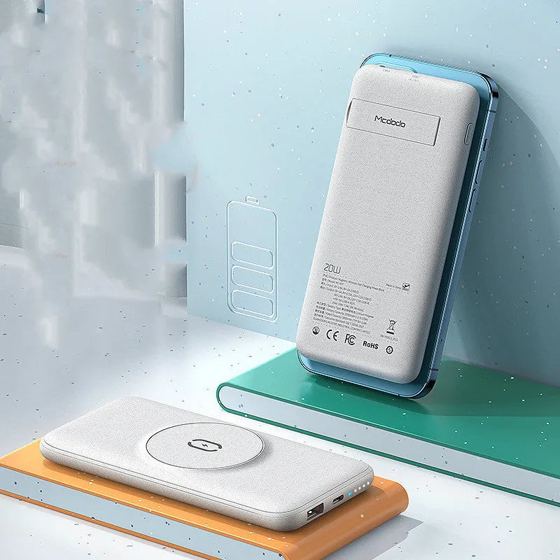 Maiduo MagSafe magnetic wireless charging power bank with back clip in mint green colour