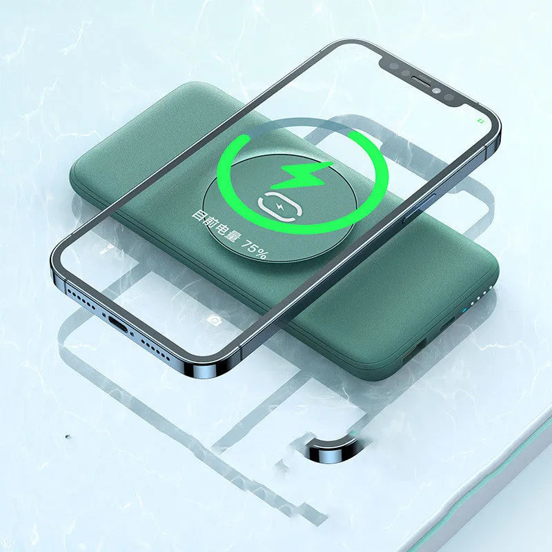 Maiduo MagSafe magnetic wireless charging power bank with back clip in mint green colour
