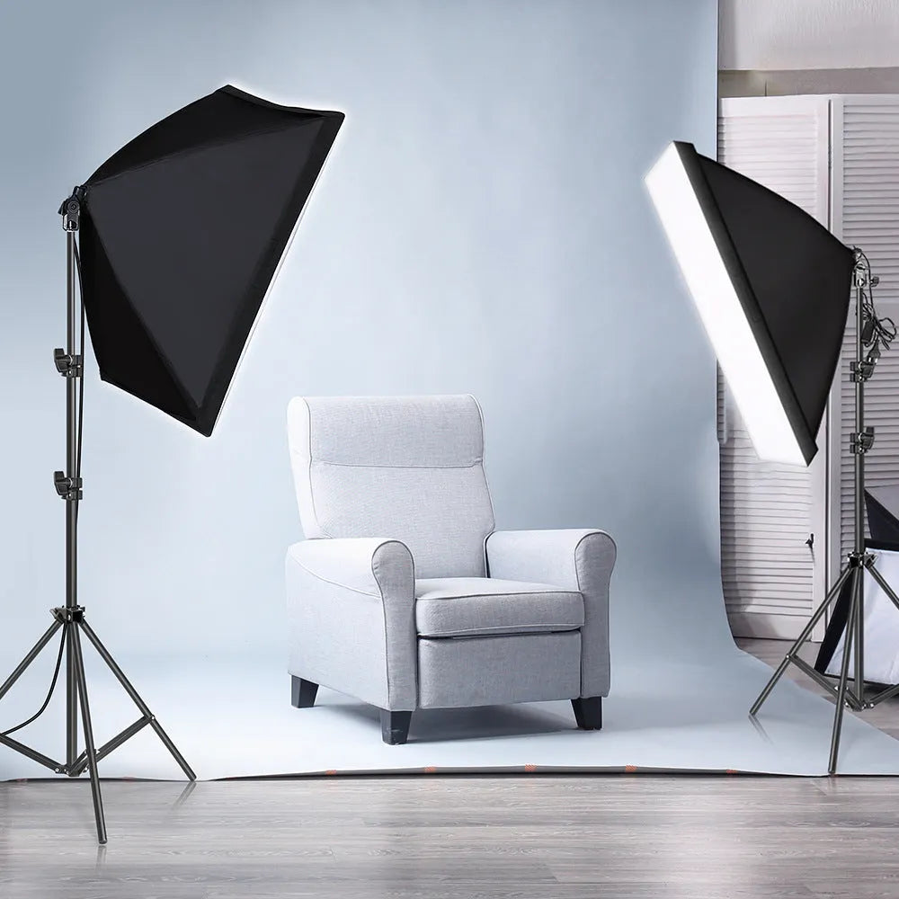 50x70cm photography softbox light kit with 2 metre stand and soft cloth diffuser