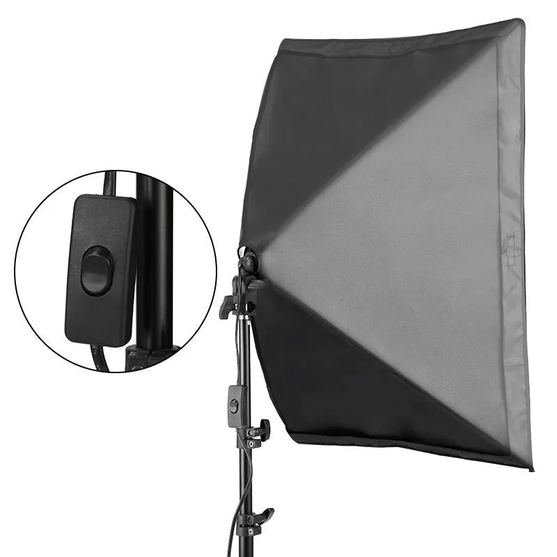 50x70cm photography softbox light kit with 2 metre stand and soft cloth diffuser