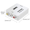 White and black AV to HDMI converter with 0.5m cable for 1080p TV connections
