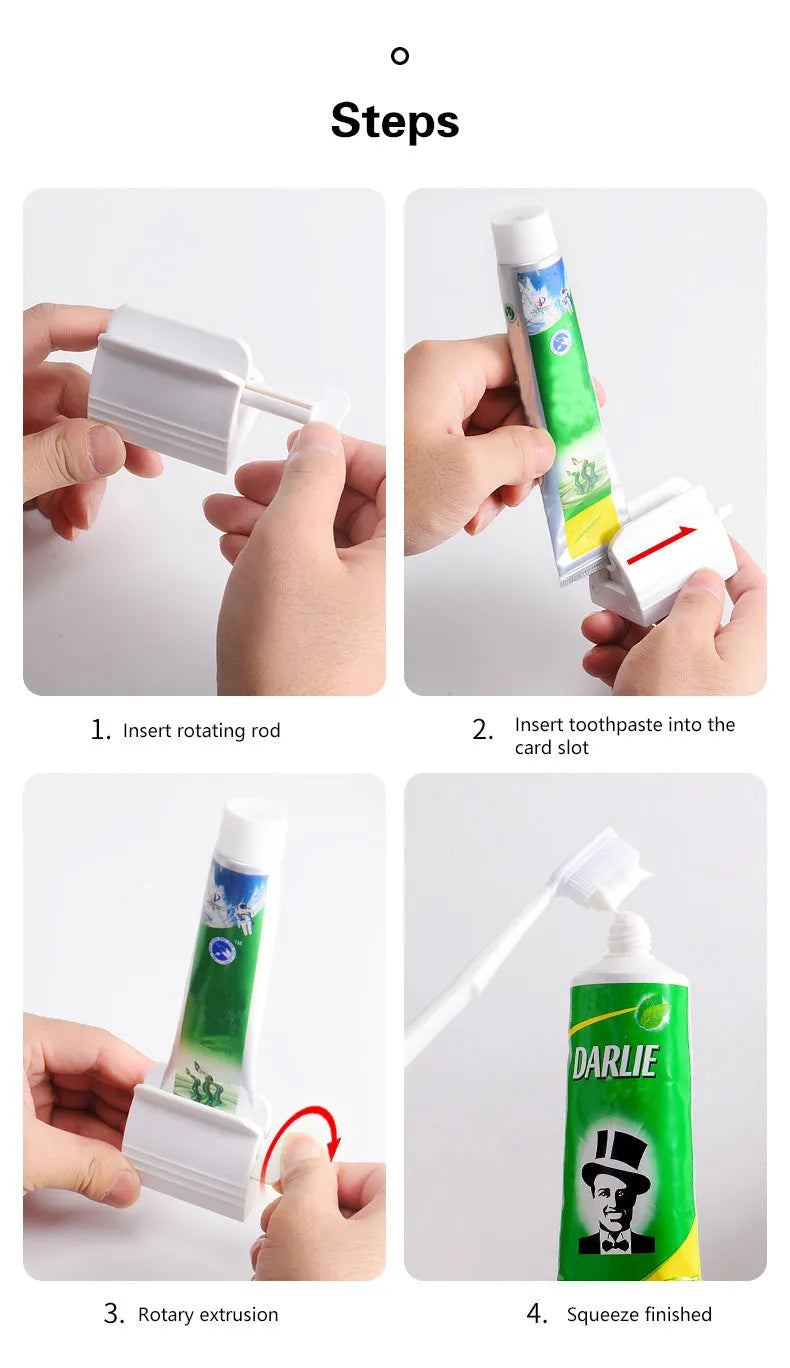 Large toothpaste squeezer in plastic and ABS, white colour, for bathroom use