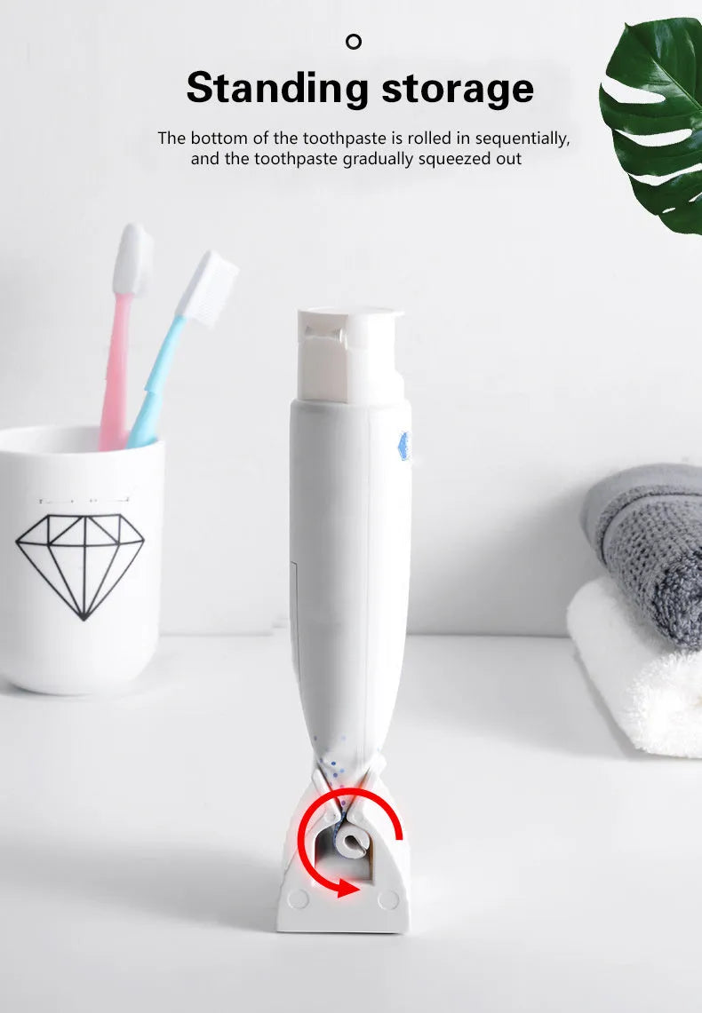 Large toothpaste squeezer in plastic and ABS, white colour, for bathroom use