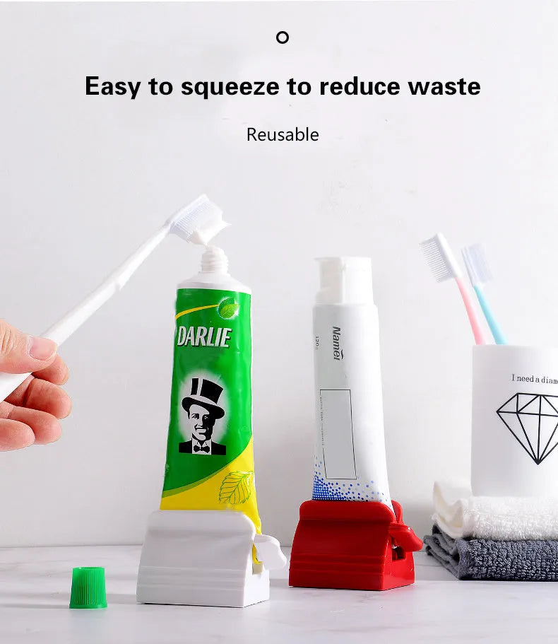 Large toothpaste squeezer in plastic and ABS, white colour, for bathroom use