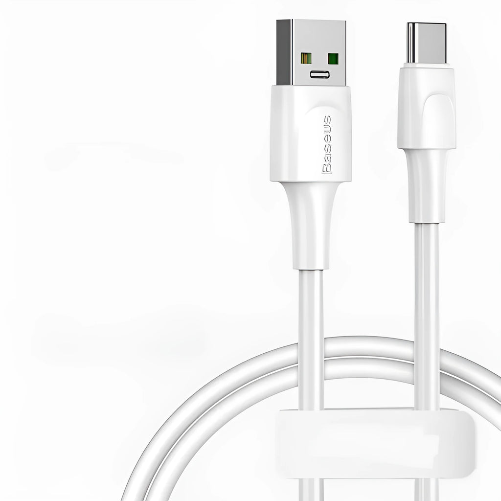 Baseus black and white Micro USB fast charging cables showing 1m and 2m length options for Android phones.