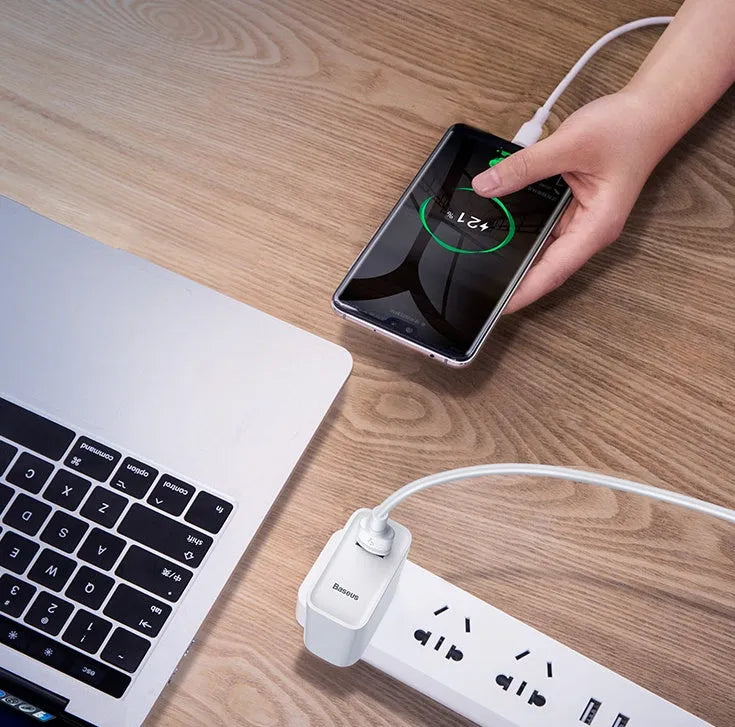 Baseus black and white Micro USB fast charging cables showing 1m and 2m length options for Android phones.