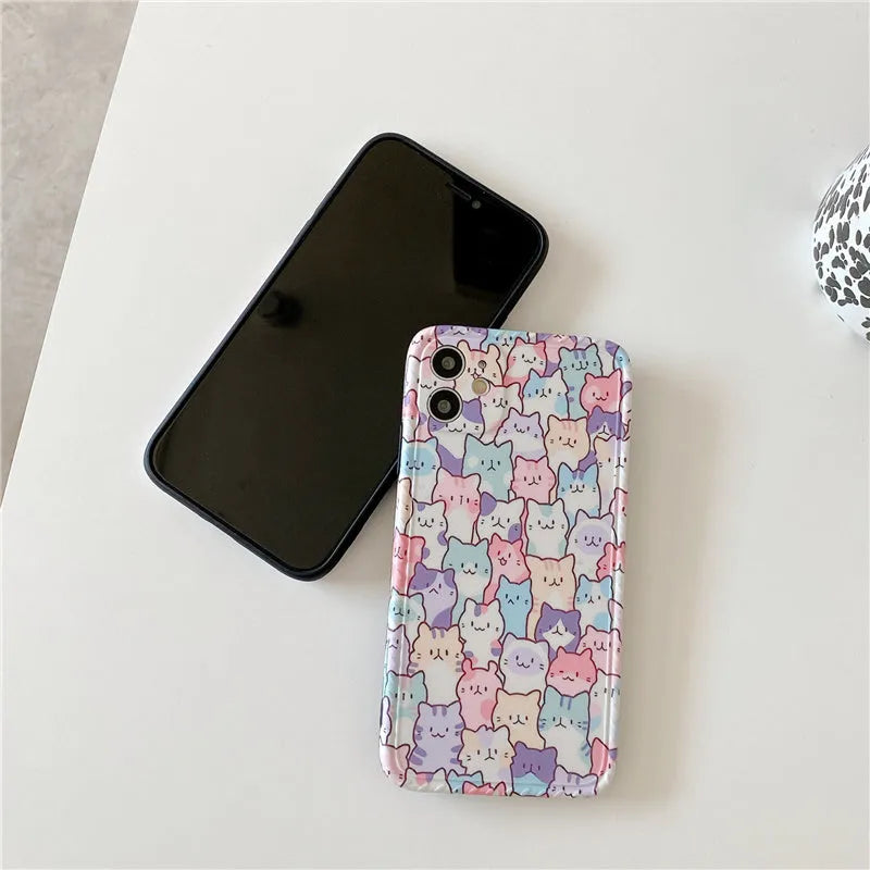 Colourful cartoon design TPU protective case for Apple iPhone models 7 through 13 Pro Max