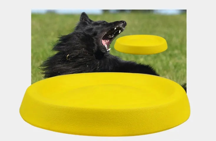 Yellow EVA dog throwing toy for training weighing 70g