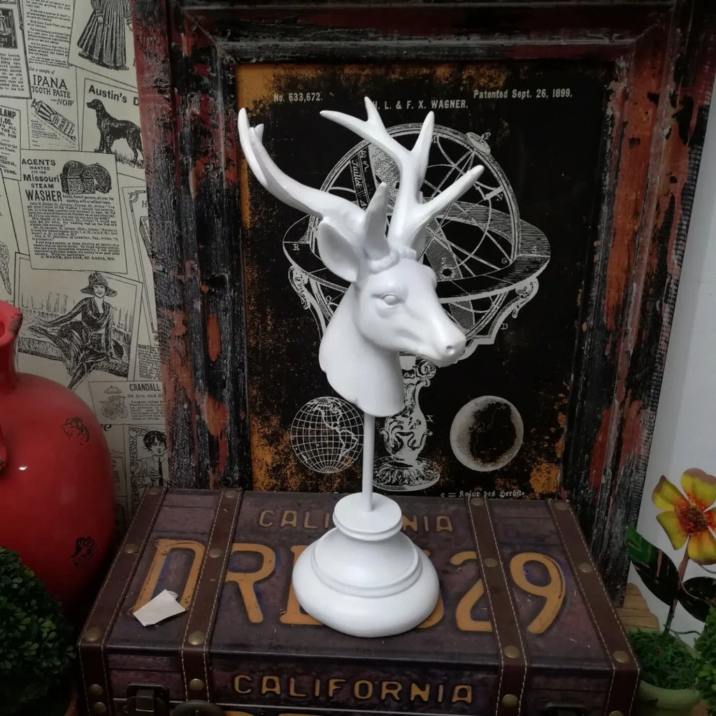Matte finish natural resin animal decoration statue in black, white, or wood colour tones